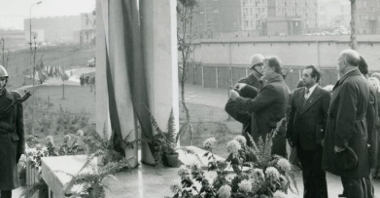 Odsłonięcie pomnika J. Gagarina na Winogradach, 7 listopada 1977 r. Fot. archiwum Kroniki Miasta Poznania