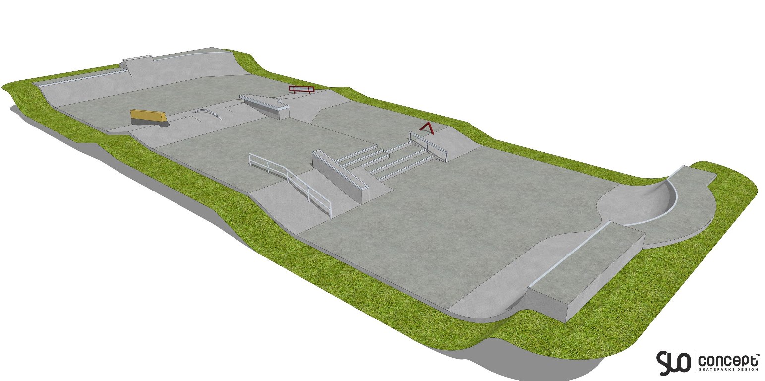 Koncepcja skateparku zgłoszona jako projekt do budżetu obywatelskiego, fot. Slo Concept - grafika artykułu