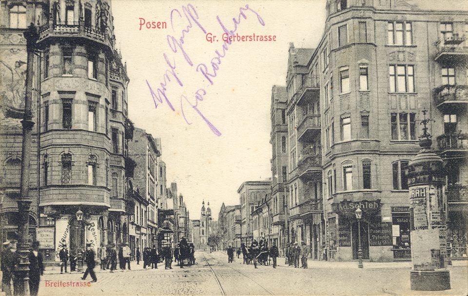 skrzyżowanie Wielkich Garbar z Wielką, przed 1914 r., pocztówka ze zb. Biblioteki Uniwersyteckiej. - grafika artykułu