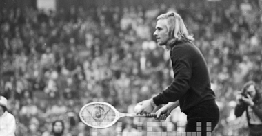 W grudniu 1978 roku, w hali Arena, na zaproszenie Wojciecha Fibaka, gościł Björn Borg, jeden z najlepszych zawodników w historii tenisa, fot. S. Wiktor / cyryl.poznan.pl