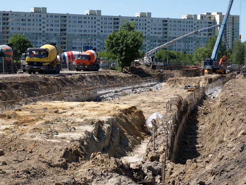 Teren budowy trasy tramwajowej na Franowo, 2011 rok, fot. ZTM Poznań - grafika artykułu
