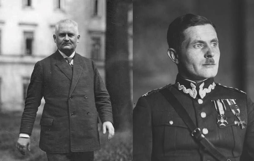 Prezydent Cyryl Ratajski (z lewej), pułkownik Erwin Więckowski (z prawej), fot. Narodowe Archiwum Cyfrowe - grafika artykułu