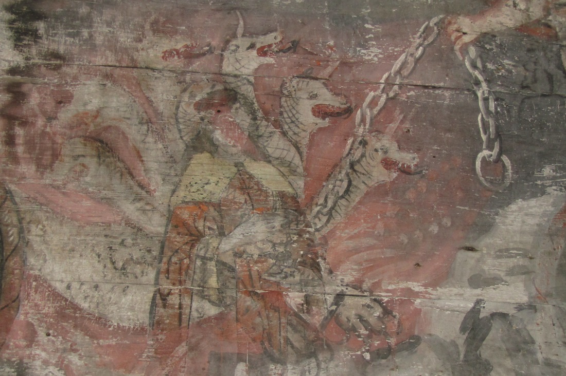 Gotyckie polichromie na ścianie północnej prezbiterium kościoła w Domachowie - grafika artykułu