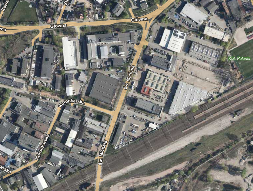 fragment mapy lotniczej z zaznaczonymi ulicami, więcej w treści artykułu