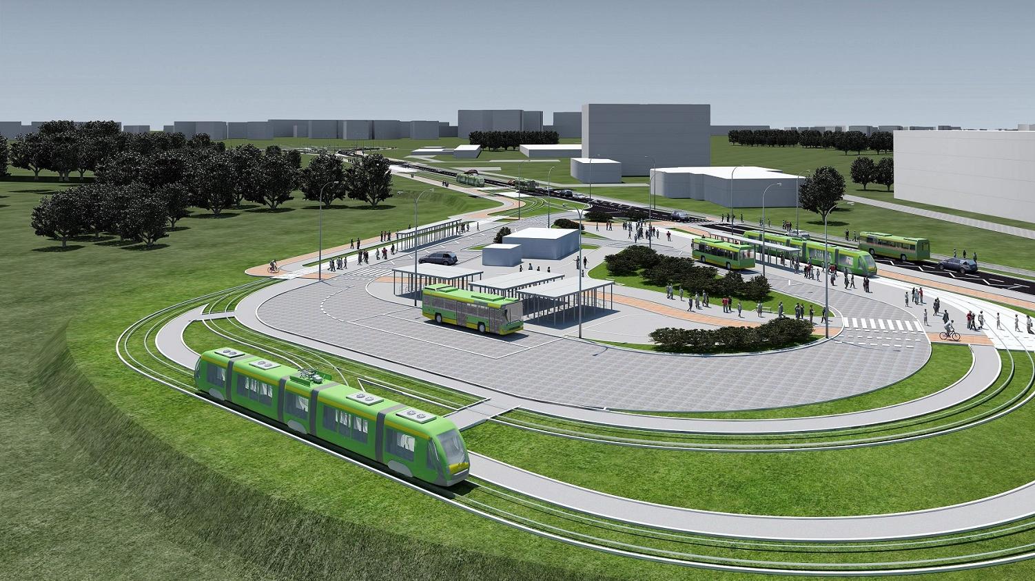 Wizualizacja nowej pętli tramwajowej przy ul. Unii Lubelskiej, fot. UMP - grafika artykułu