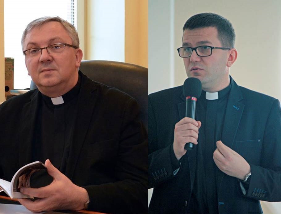 Ks. Waldemar Hanas (z lewej) i ks. Marcin Janecki (z prawej), fot. poznan.pl / Miejska Rada Seniorów - grafika artykułu