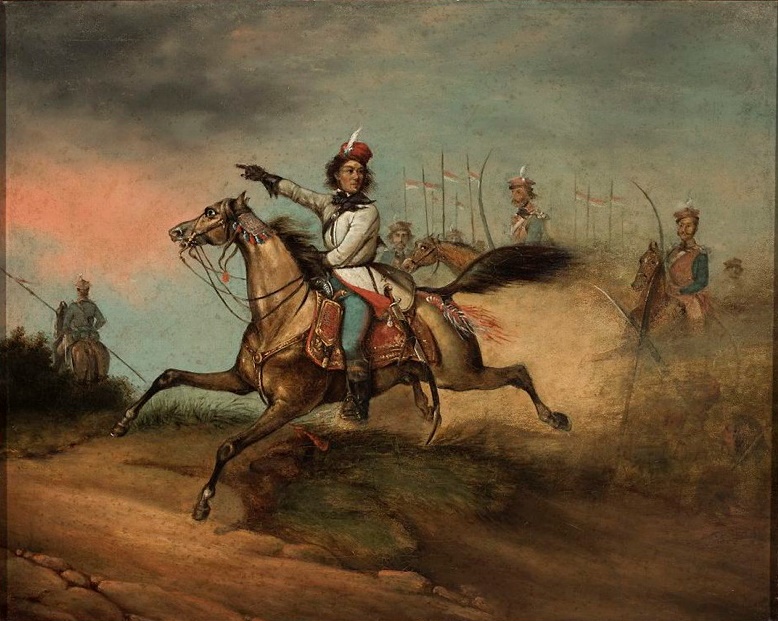 "Tadeusz Kościuszko na koniu", obraz olejny nieznanego malarza polskiego z połowy XIX w. - grafika artykułu
