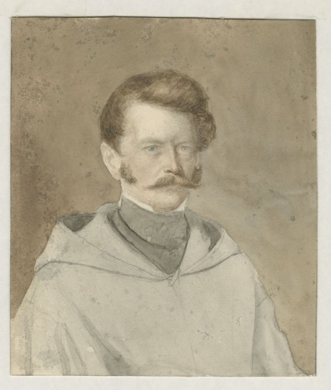 Seweryn Mielżyński (1804-1872), "Autoportret", ok. 1835, akwarela, ołówek, karton kremowy, Muzeum Narodowe w Poznaniu, depozyt PTPN - grafika artykułu