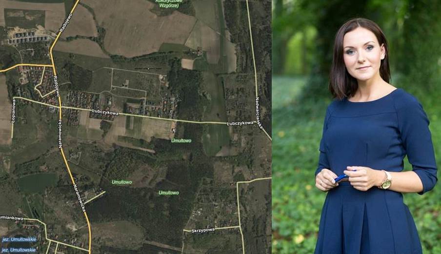 Radna Maria Lisiecka-Pawełczak (fot. archiwum prywatne), mapa: ZGKiM GEOPOZ - grafika artykułu