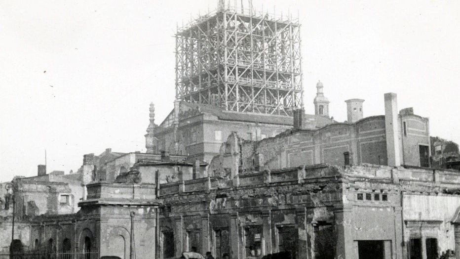 Odbudowa po zniszczeniach wojennych, 1950 r., fot. MKZ