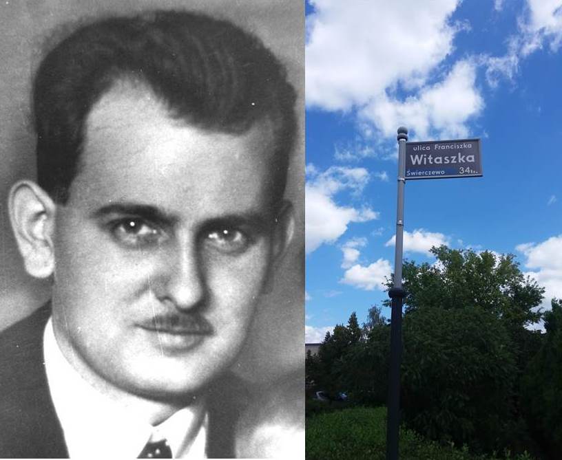 Franciszek Witaszek, źródło: IPN; ulica Franciszka Witaszka na Świerczewie, fot. Witold Gostyński - grafika artykułu
