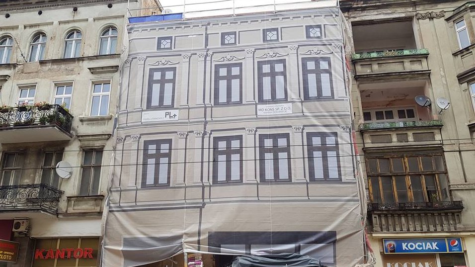 Remontowana kamienica z siedzibą Kina Muza, fot. Mariusz Wiśniewski