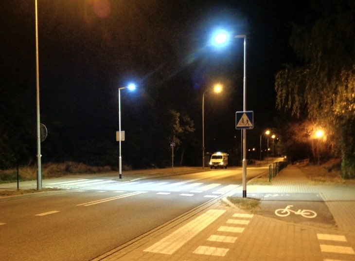 Doświetlenie przejścia dla pieszych na ul. Krygowskiego, fot. ZDM Poznań - grafika artykułu