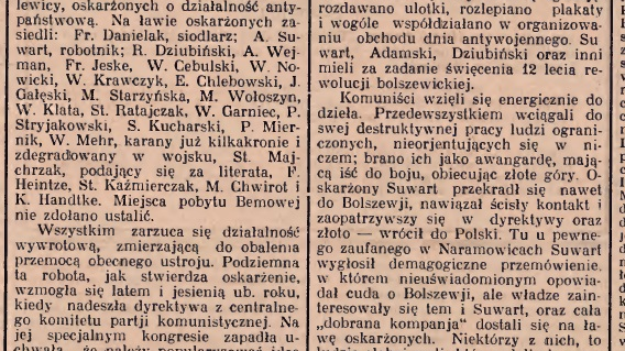 Fragment artykuły z gazety "Nasza Chodzież" z lipca 1930 r. z wątkiem na temat sowieckiego złota sprowadzanego do Poznania