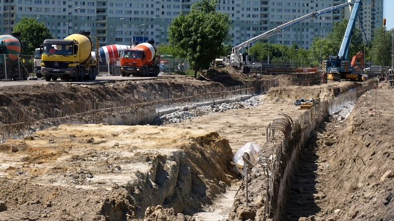 Teren budowy trasy tramwajowej na Franowo, 2011 rok, fot. ZTM Poznań