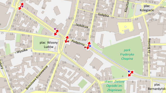 Nazwa Podgórna obejmuje dzisiaj trzy odcinki ulic. Być może patronką najmłodszego z nich, nie biegnącego "pod górkę" zostanie niebawem porucznik Janina Lewandowska