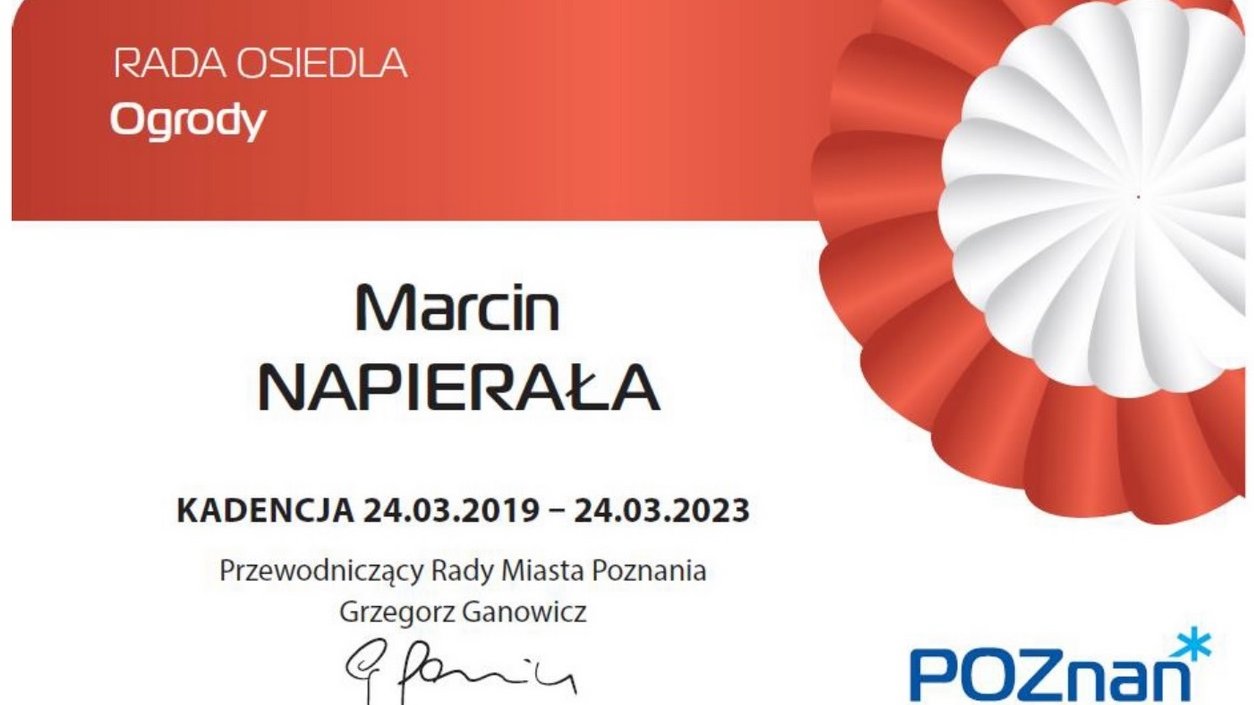 Nowe legitymacje radnych osiedlowych