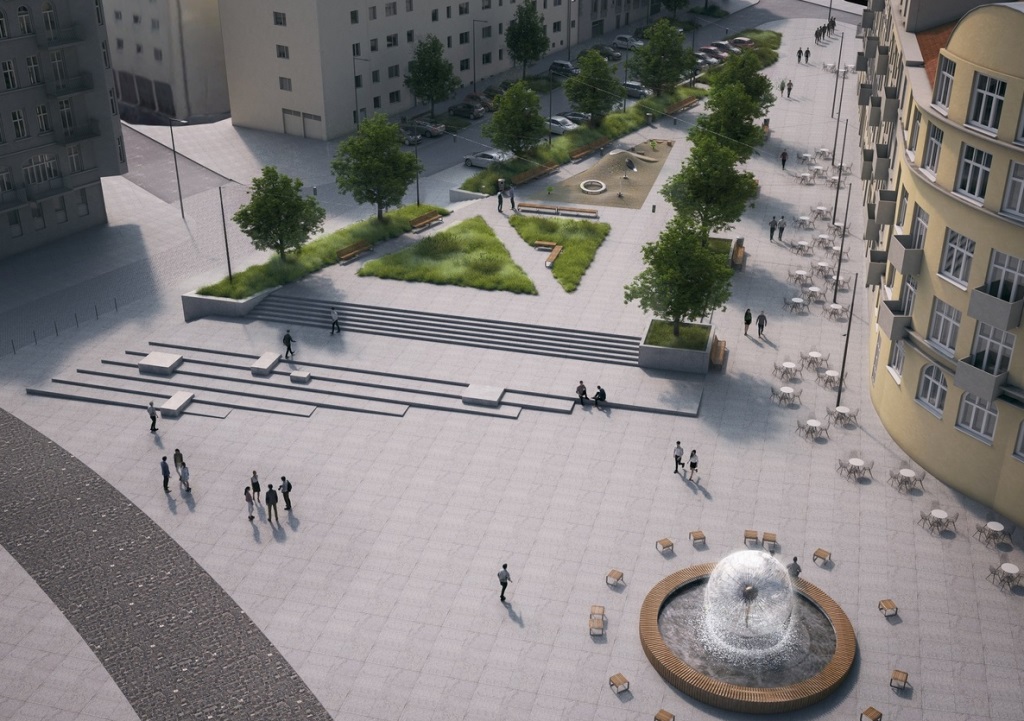 Wizualizacja Rynku Łazarskiego po przebudowie, źródło: Miasto Poznań - grafika artykułu