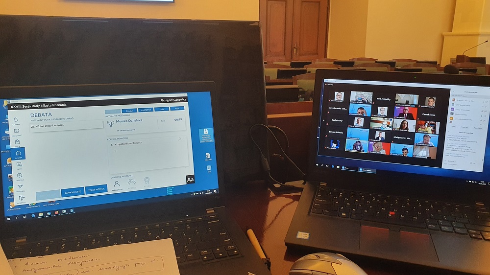 XXVIII sesja Rady Miasta Poznania była trzecią przeprowadzoną w trybie zdalnym - grafika artykułu