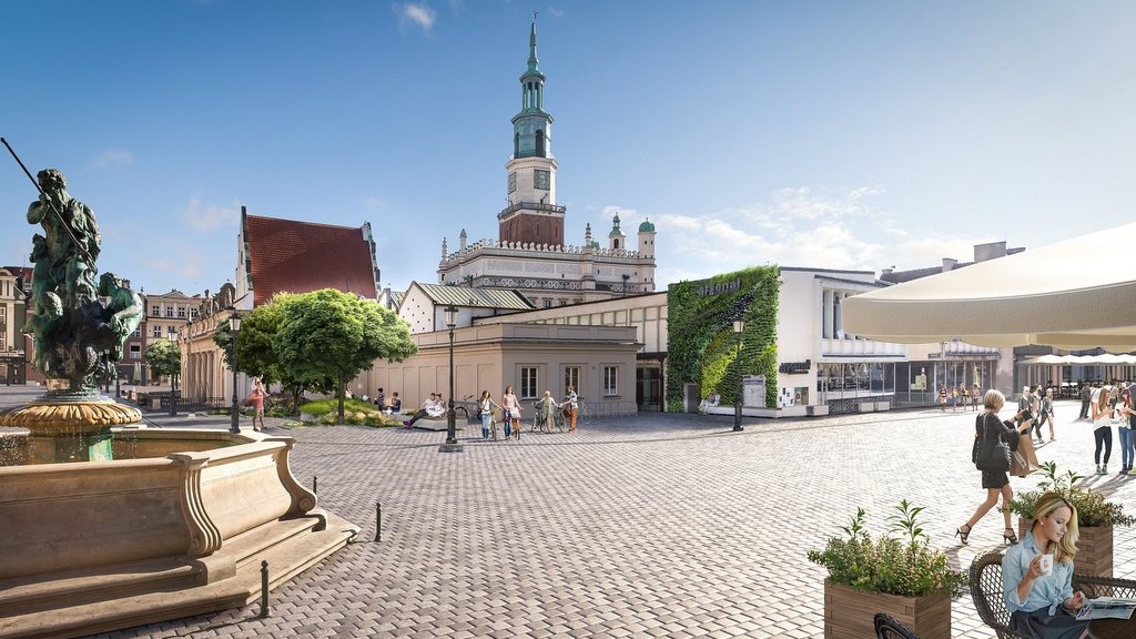 Stary Rynek po modernizacji nawierzchni, wizualizacja, proj. Demiurg
