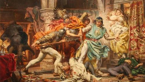 Śmierć Przemysła II w Rogoźnie, obraz Jana Matejko, Fot. Urząd Miasta Poznania