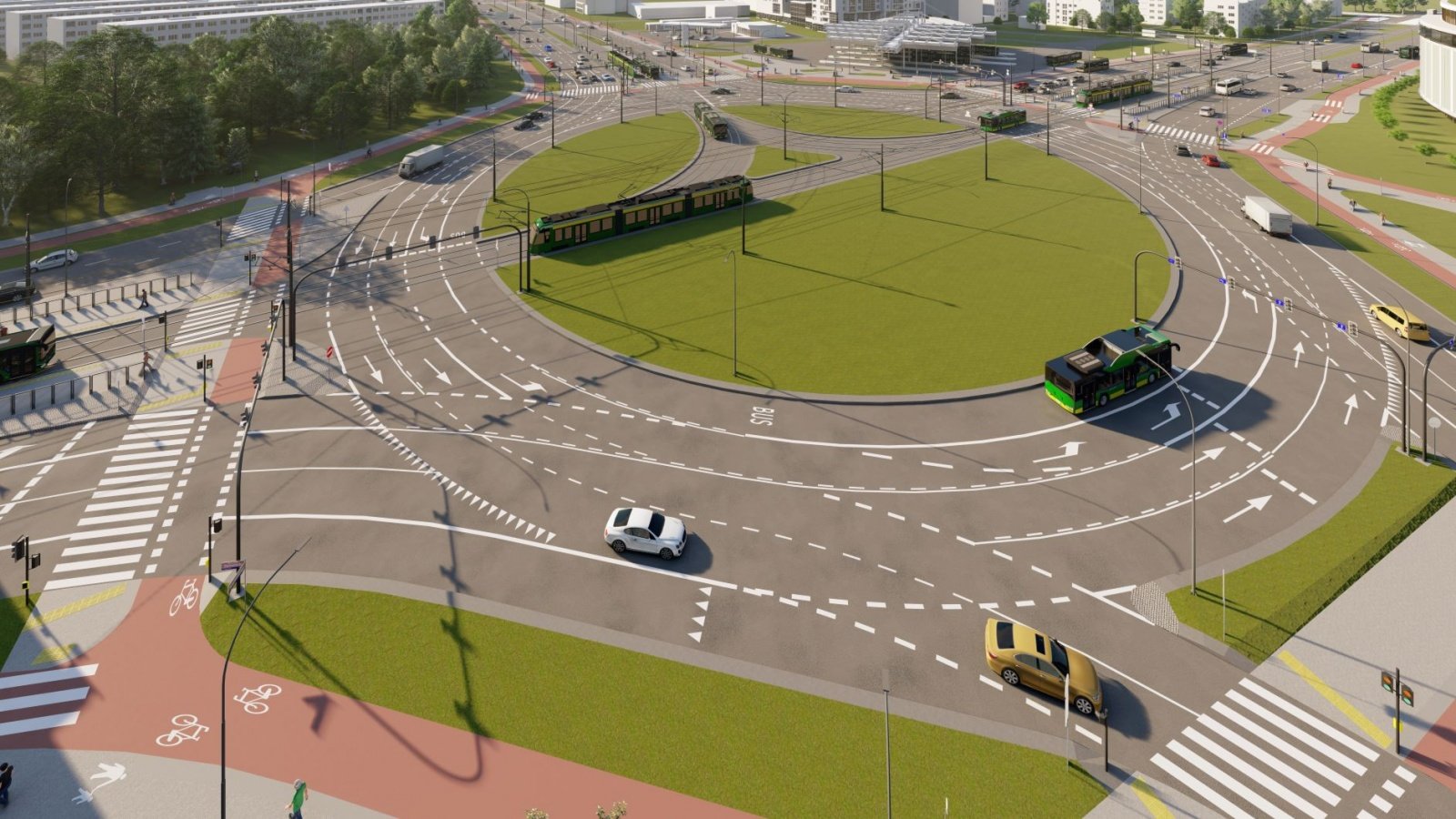Przebudowa ronda Rataje, wizualizacja, Fot. PIM