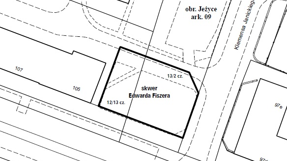 Skwer Edwarda Fiszera, mapka, Fot. UMP