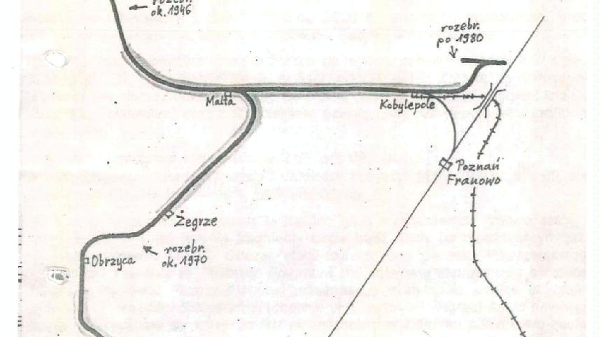 Szkic linii Średzkiej Kolei Powiatowej, fot. MKZ