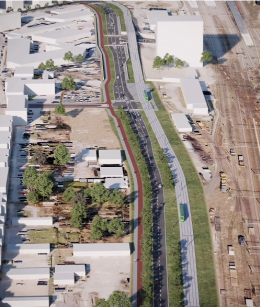 Ul. Dolna Głogowska, wstępna koncepcja. fot. ZDM - grafika artykułu