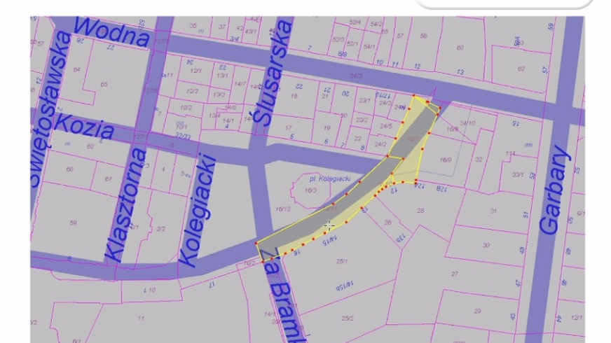 Plac Kolegiacki, zmiana przebiegu drogi gminnej, fot. UMP