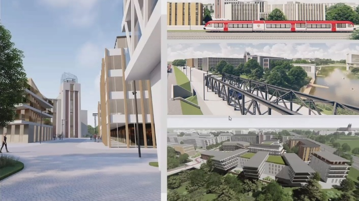 Wizualizacja zabudowy na "małej wyspie" Ostrowa Tumskiego, rys. MPU