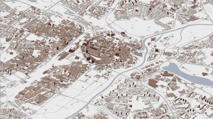 Obraz zabudowy miasta w modelu pudełkowym, rys. MPU