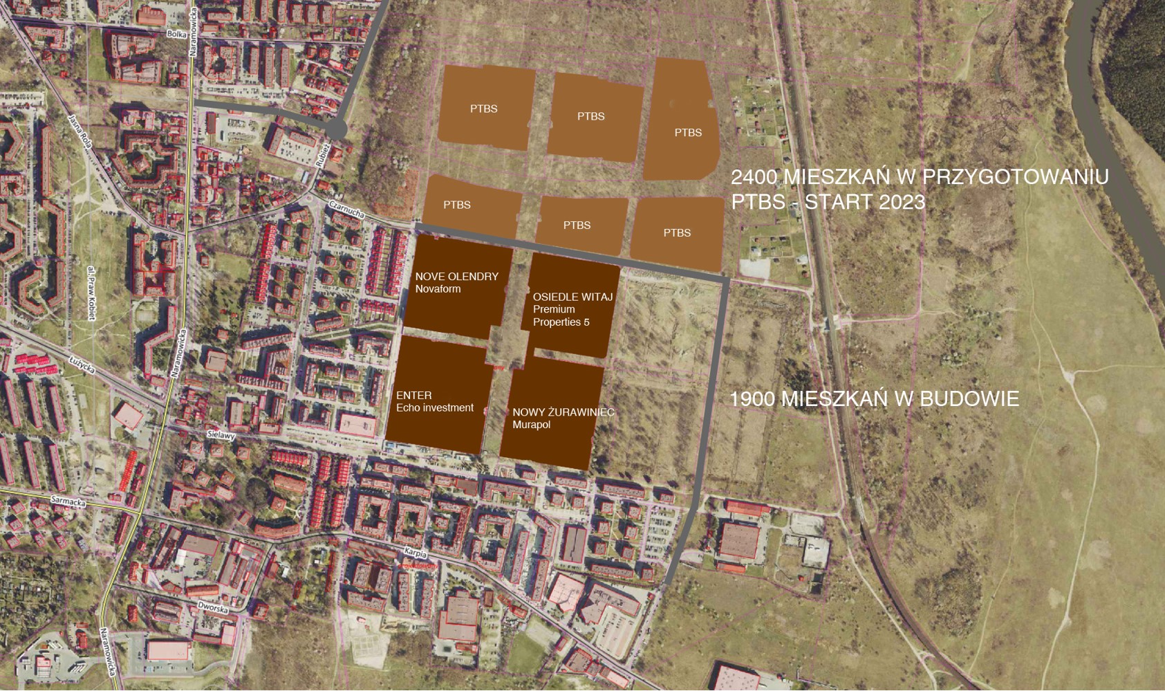 Planowane inwestycje w rejonie wschodnich Naramowic, opr. Paweł Sowa/RMP - grafika artykułu