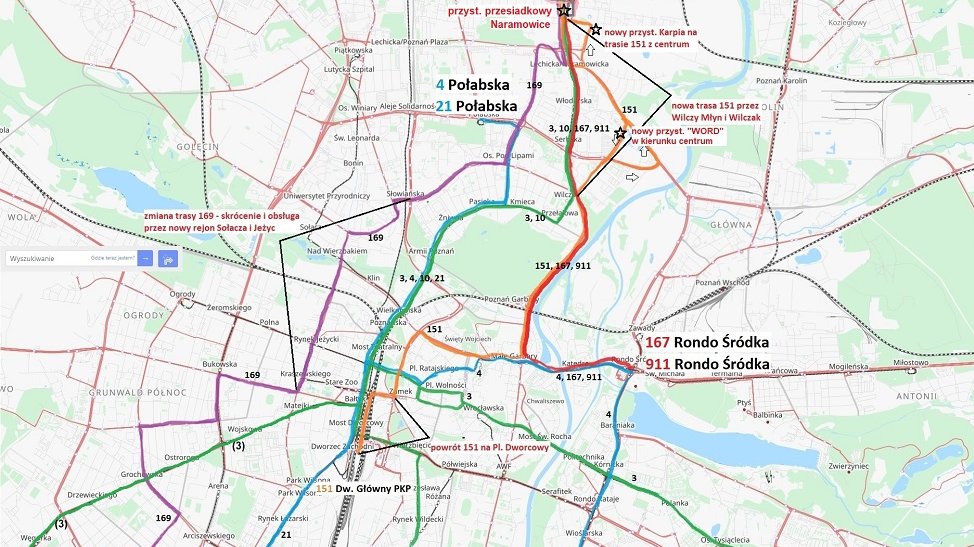 Załącznik do interpelacji radnych ws. układu komunikacyjnego dla Naramowic i Winograd