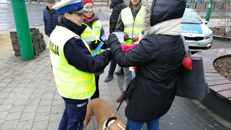 Policja prowadzi dziłania edukacyjne "Bądź widoczny na drodze", fot. KMP w Poznaniu