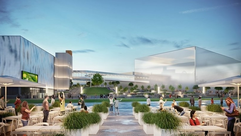 Poprzednia grafika Następna grafika Poglądowa wizualizacja terenu Międzynarodowych Targów Poznańskich, gdzie ma powstać Filharmonia Poznańska fot. MTP