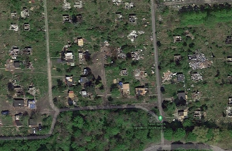 Koczowisko na terenie byłych ogródków działkowych (fot. Google) - grafika artykułu