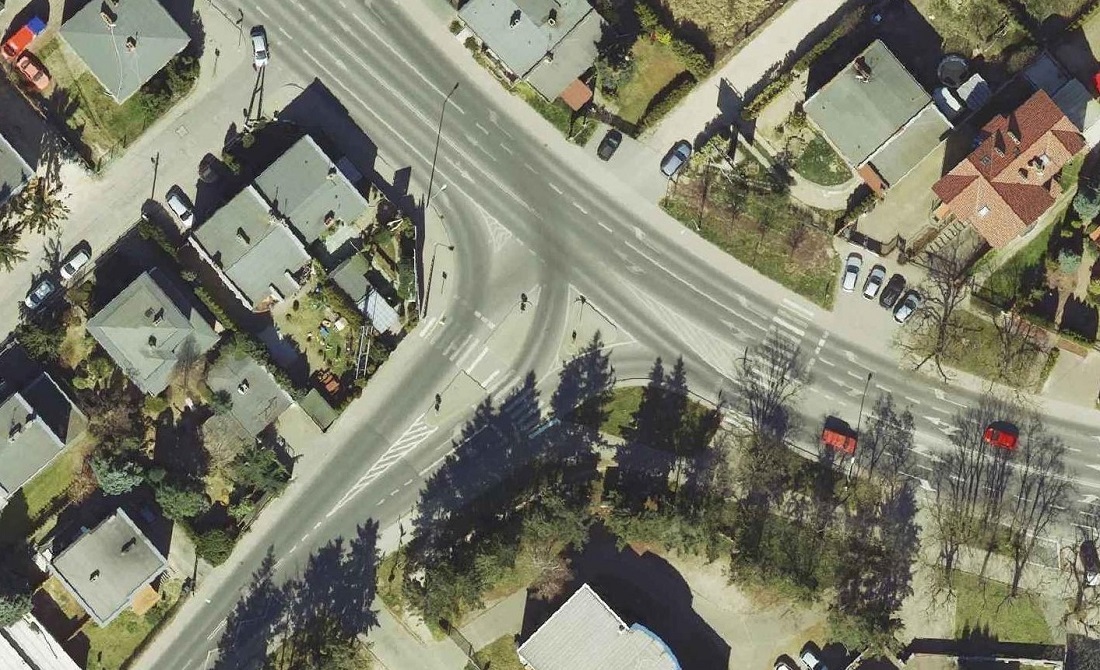 Skrzyżowanie ulic Rakoniewickiej i Leszczyńskiej (fot. mapa miejska ZGiKM GEOPOZ) - grafika artykułu