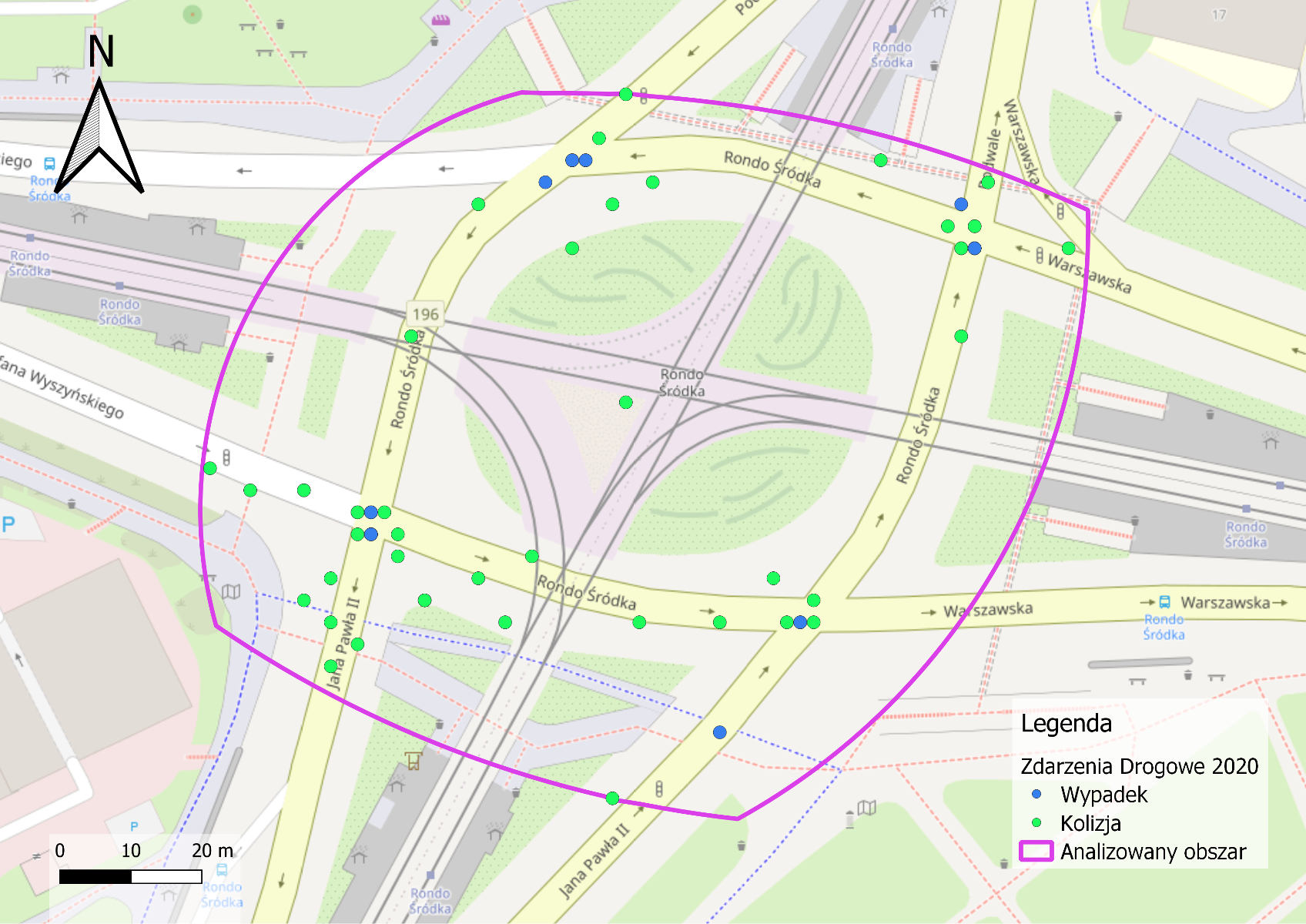 Miejsca zdarzeń drogowych w 2020 roku - grafika artykułu