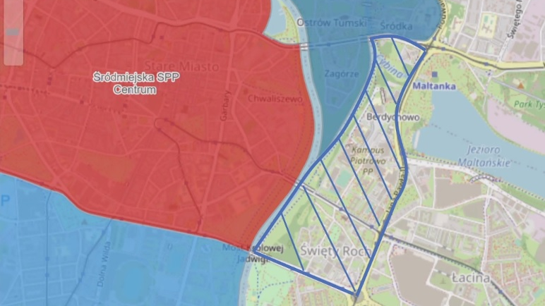 Rejony, o które ma zostać poszerzona Strefa Płatnego Parkowania