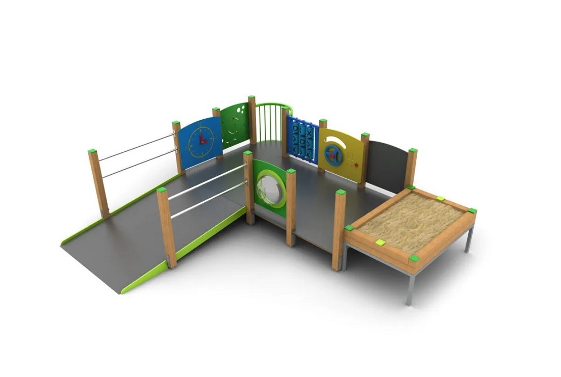 Przykładowy projekt placu zabaw dla dzieci z niepełnosprawnościami, źródło: tediplay.pl - grafika artykułu