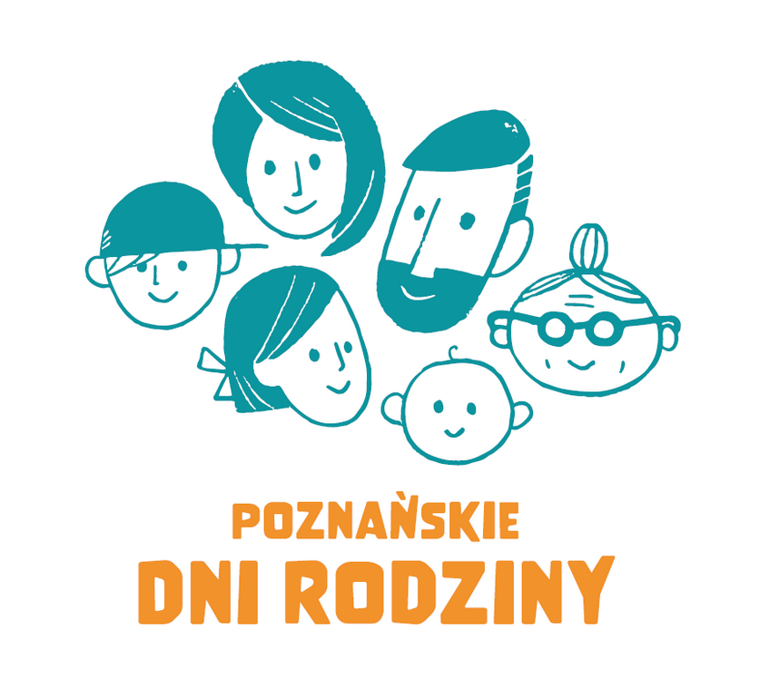 grafika przedstawiająca twarze osób w rożnym wieku od najmłodszego do najstarszego, a pod grafiką napis Poznańskie Dni Rodziny - grafika artykułu