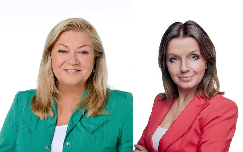 Od lewej: Halina Owsianna - przewodnicząca Komisji Skarg, Wniosków i Petycji, obok Małgorzata Woźniak - wiceprzewodnicząca KSWiP - grafika artykułu