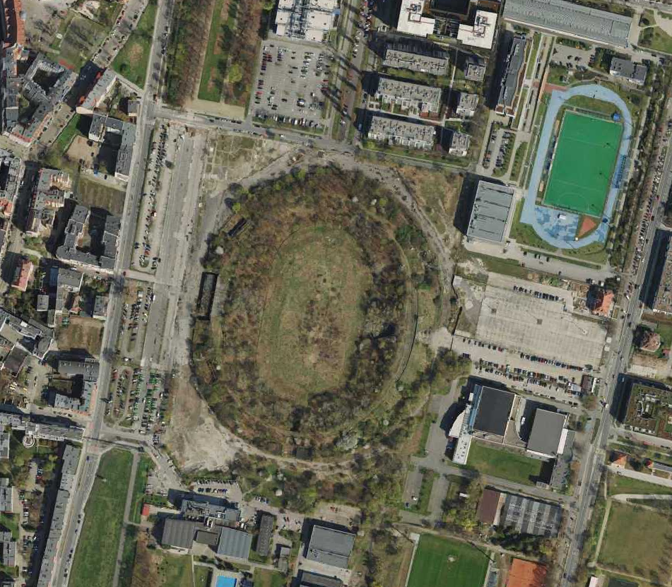 Stadion Szyca i jego najbliższe otoczenie, fot. mapa miejska ZGiKM GEOPOZ - grafika artykułu