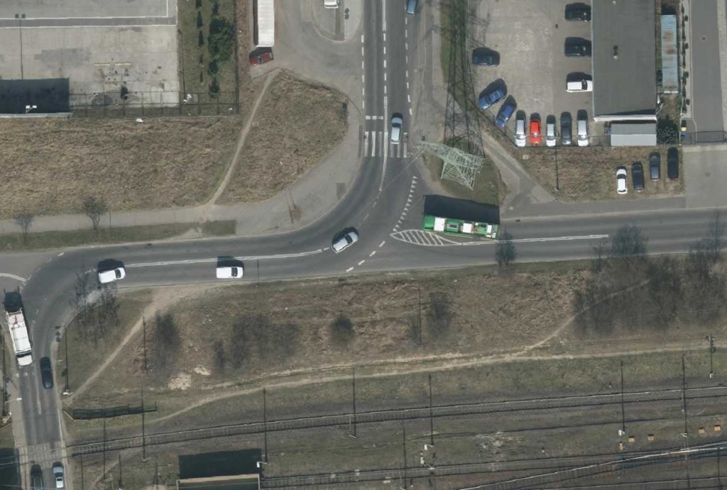 fragment mapy geodezycj z widocznym zbiegiem ulic Kaczej i Mrągowskiej - grafika artykułu