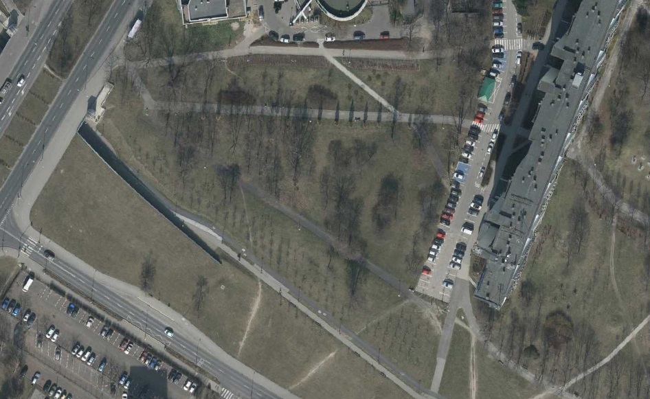 Fragment mapy miejskiej ZGiKM GEOPOZ ze skwerem na Chartowie - grafika artykułu