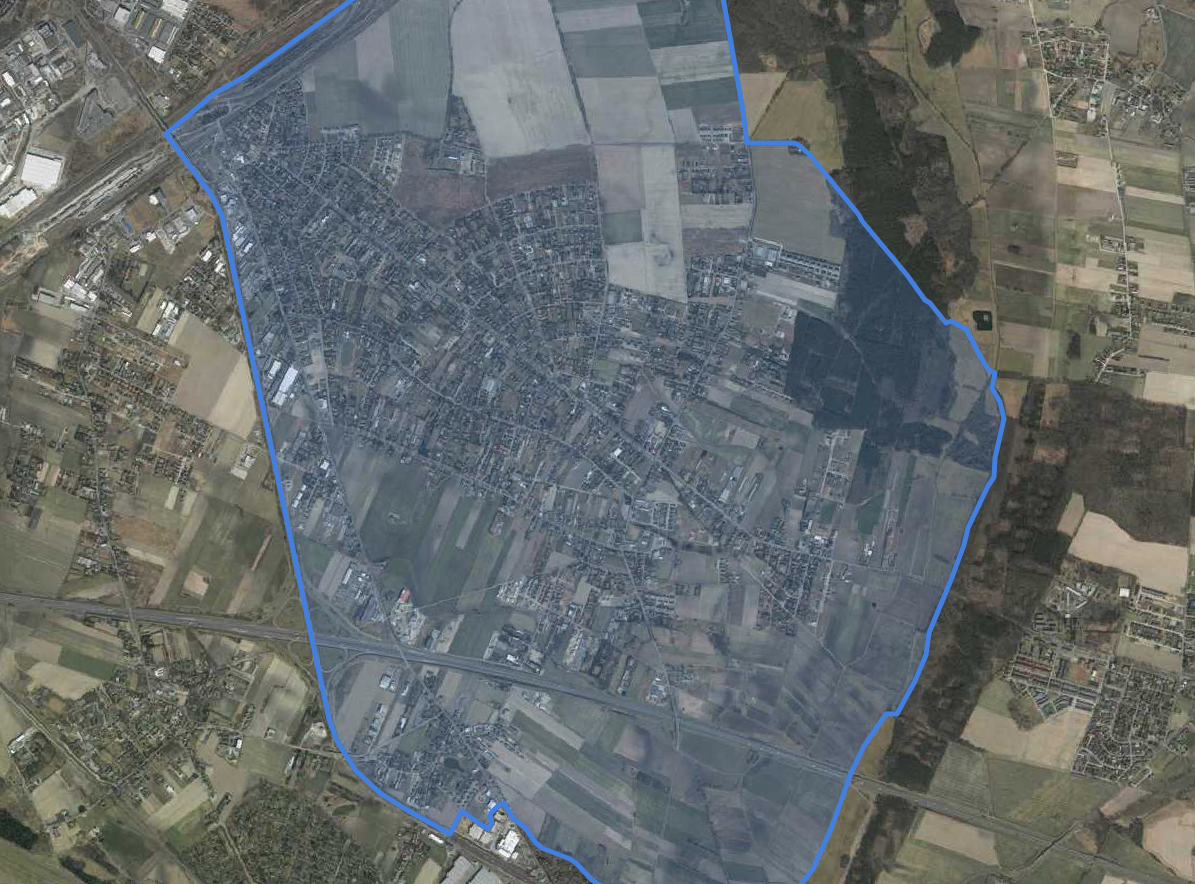 fragment mapy lotniczej z zaznaczonymi granicami osiedla Szczepankowo-Spławie-Krzesinki - więcej w treści artykułu - grafika artykułu