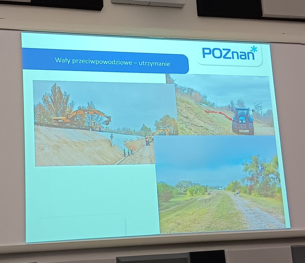 na dużym ekranie w sali wyświetlana jest prezentacja - grafika artykułu