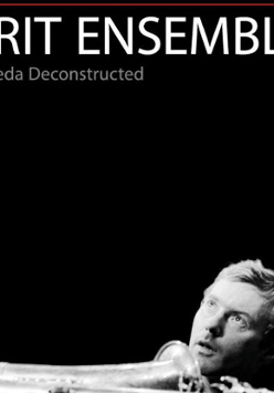 Na czarnym tle zdjęcie artysty i napis "Era Jazzu, Grit Ensamble, Komeda Deconstructed".