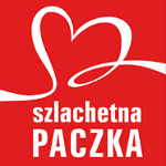 Logo: na czerwonym tle biała wstęga ułozona w serce